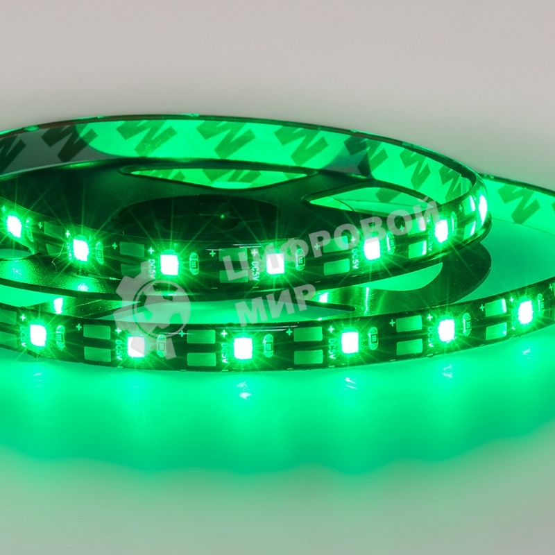 Лента светодиодная с USB коннектором 5 В, 8 мм, IP65, SMD 2835, 60 LED/m, цвет свечения зеленый