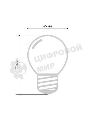 Лампа светодиодная Neon-night d-45 3 LED 1Вт шар E27 25лм 220В красный