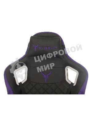 Кресло Knight OUTRIDER черный/фиолетовый, экокожа, 120 кг, механизм качания