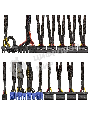 Блок питания ExeGate 900PPX (EX222114RUS), 900Вт, 80 PLUS Bronze, 140мм, модульный, черный