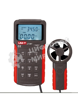 Анемометр UT361, анемометр-термометр с крыльчаткой, 2 ~ 30м/с, 0 ~ 40С