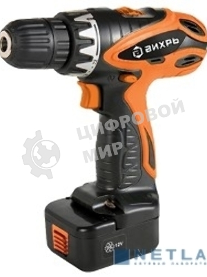 Дрель-шуруповерт Вихрь ДА-12-1, 12 В, 2 Ач, 30 Нм, щеточный