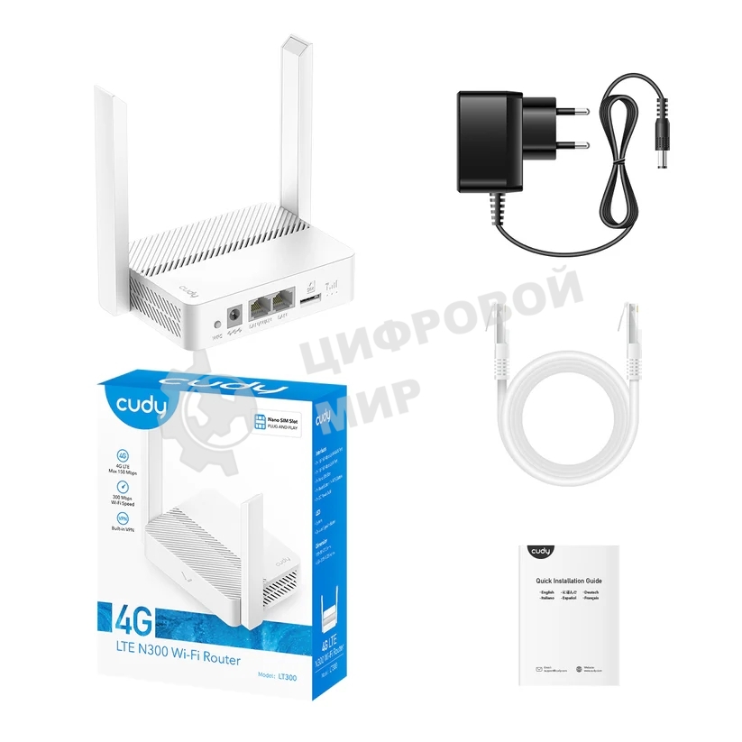 Маршрутизатор CUDY N300 Wi-Fi 4G LTE Cat4 Router