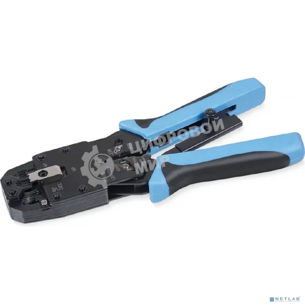 Инструмент для обжима проводников Cabeus, RJ-45, RJ-12, RJ-11 (8P8C, 6P6C, 6P4C, 4P4C), профессиональный, (HT-2008AR)