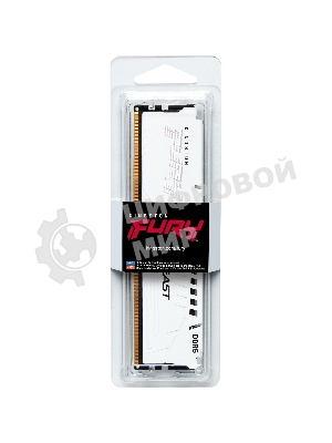 Оперативная память Kingston Fury Beast, DDR5, 32Gb (1x32Gb), 5600MHz, CL36, DIMM, с радиаторами, белый