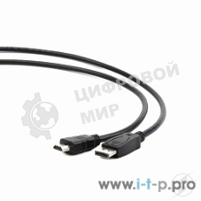 Кабель DisplayPort-HDMI Gembird/Cablexpert 1м, 20M/19M, черный, экран, пакет