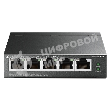 Коммутатор TP-Link 8-Port 10/100Mbps Unmanaged Switch with 4-Port PoE, metal case, desktop mount, PoE budget 41W.
