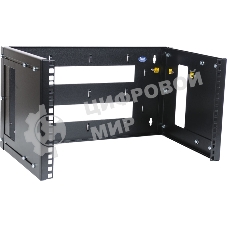 Кронштейн телекоммуникационный настенный 12U, регулируемая глубина 300-450 мм, цвет черный