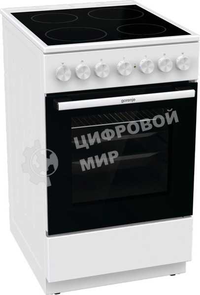 Плита электрическая Gorenje GEC5B41WG белый, конфорок 4 электрических, духовка 62 л, 50 см x 85 см x 59.4 см