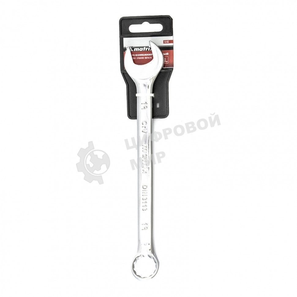 Ключ комбинированный Matrix, 19 мм, CrV, полированный хром