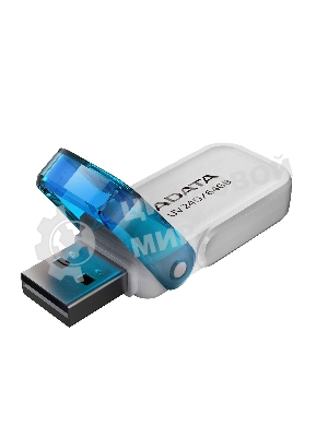 Флешка USB ADATA UV240 (AUV240-64G-RWH), 64Gb, USB 2.0, R/W 15/5, белый/синий
