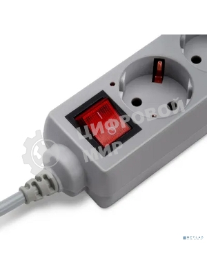 Сетевой фильтр Buro 500SL-3-G 3 м, 5 розеток, серый (пакет ПЭ)