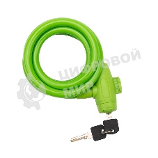 Тросовый замок взломостойкий для велосипедов и колясок с ключом Четыре сезона 150 см зеленый 79-0313