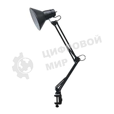 Светильник настольный под лампу СНС-13Ч на струбцине 60Вт E27 черный (коробка) IN HOME 4690612012735