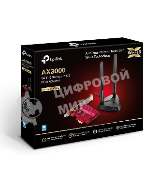Адаптер TP-Link Wi-Fi 11AX 3000Mbps dual-band PCI-E adapter, two external Antennas