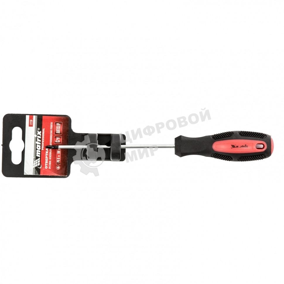 Отвертка Matrix Anti-Slip, PH0 х 100 мм, CrV, двухкомп. рукоятка