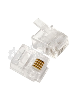 Вилка телефонная MP-6p4c/5, контакты 3m