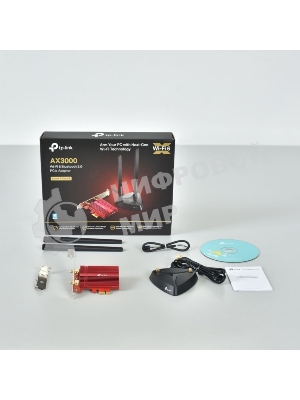 Адаптер TP-Link Wi-Fi 11AX 3000Mbps dual-band PCI-E adapter, two external Antennas