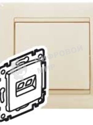 Розетка компьютерная Legrand 774130 RJ45 Valena 1 выход Кат.5e UTP (слоновая кость) монтаж на захватах