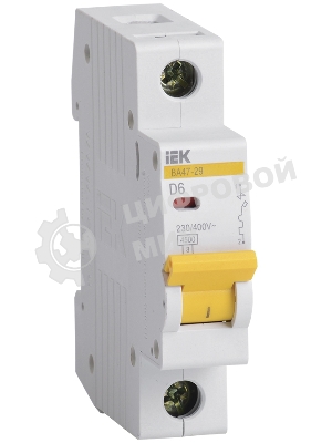 Выключатель автоматический модульный 1п D 6А 4.5кА ВА47-29 IEK MVA20-1-006-D