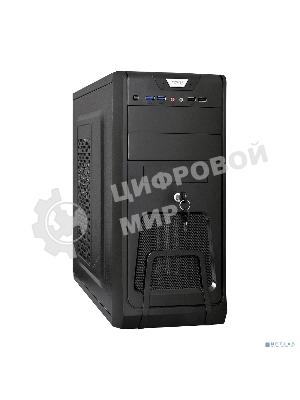 Компьютерный корпус Miditower ExeGate EX283215RUS CP-603UB Black, ATX, (CP350W, 80мм), 2*USB+2*USB 3.0, Audio, замок блокировки кнопки питания