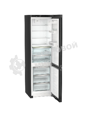 Холодильник Liebherr CBNbdc 573i-22 001 черный двухкамерный 255/94л морозилка снизу, No Frost