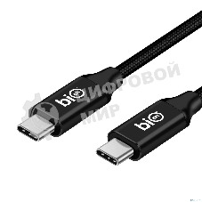 Кабель Bion USB4 v2.0 (CM/CM), 16K@60Hz, 80 Гбит/с, 240W, 5A, медь, 2 м, черный