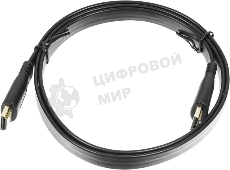 Кабель аудио-видео Buro Flat HDMI (m)/HDMI (m) 1м. черный