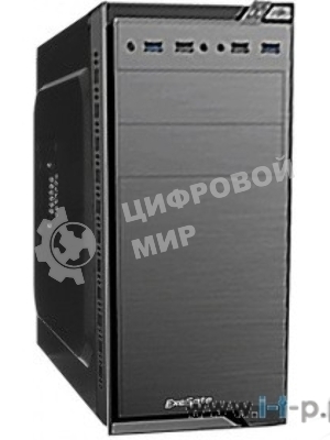 Компьютерный корпус Minitower ExeGate EX272749RUS QA-412U Black, mATX, (без БП), 2хUSB+2хUSB 3.0, Audio