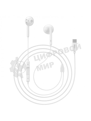 Проводные наушники Hoco L10 белый, вкладыши, микрофон на проводе