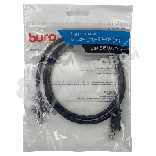 Патч-корд Buro UTP 4 пары cat.5e CCA molded 1м черный RJ-45 (m)-RJ-45 (m)
