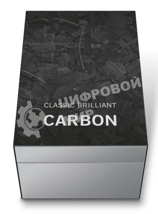 Нож перочинный Victorinox Classic Brilliant Carbon (0.6221.90) 58мм 5 функций черный/серебристый подар.коробка