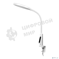 Светильник настольный Camelion KD-837 C01 белый LED на струбц., 7Вт,230В,450лм,сенс.рег.ярк и цвет.темп,USB-5В,1А