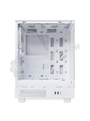 Компьютерный корпус HSPD F510, Panoramic Mid Tower, белый, TG, 0.5 SPCC, 3x120мм ARGB ATX, mATX, mITX 180/280/160мм 1x2.5