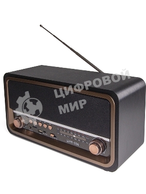 Радиоприемник портативный Сигнал БЗРП РП-336 черный/коричневый USB microSD