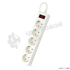Сетевой фильтр Smartbuy SBSP-30-W One, 10А, 2 200 Вт, 5 розеток, длина 3,0 м, белый (SBSP-30-W)/45