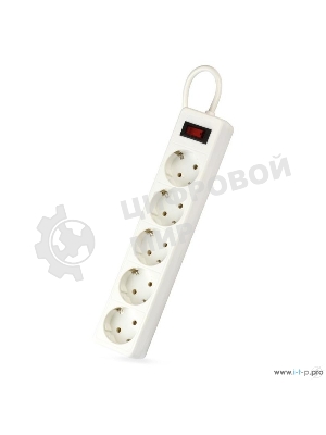 Сетевой фильтр Smartbuy SBSP-30-W One, 10А, 2 200 Вт, 5 розеток, длина 3,0 м, белый (SBSP-30-W)/45