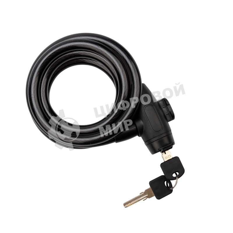 Тросовый замок взломостойкий для велосипедов и колясок с ключом Четыре сезона 150 см черный 79-0316