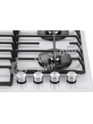 Газовая варочная панель Maunfeld EGHG.64.6CW/G, 4 конфорки, закаленное стекло, белый