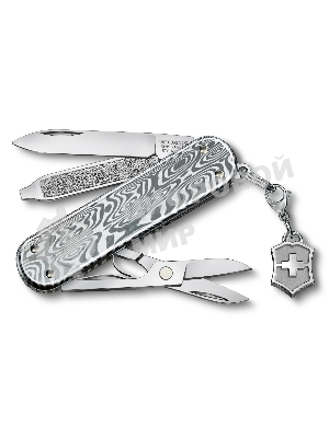 Нож перочинный Victorinox Classic Brilliant Damast (0.6221.34) 58мм 5функц. серебристый подар.коробка