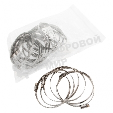 Хомуты Сибртех нержав, сталь, стандартное болтовое крепление 90-110 мм 25 шт/уп, ширина 9 мм