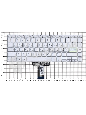 Клавиатура для ноутбука Asus K413JA серебристая с подсветкой