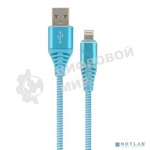 Кабель Filum USB 2.0, 1 м., синий, 2 А, разъемы: USB A male - Lightning male, пакет. (FL-CPro-U2-AM-LM-1M-BL1)
