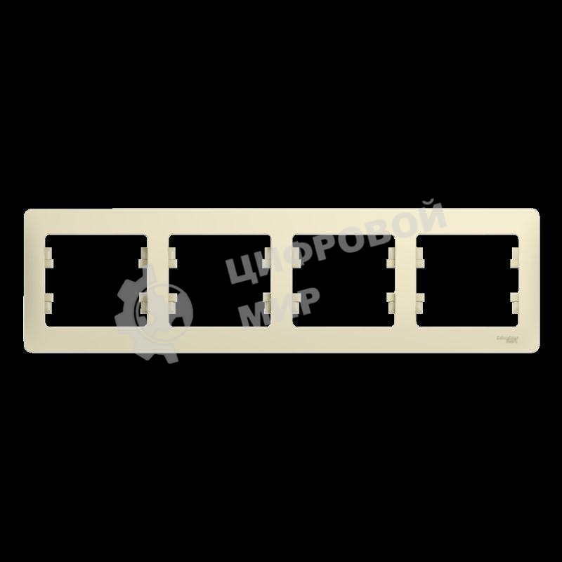 Рамка 4-м Glossa горизонт. беж. SchE GSL000204