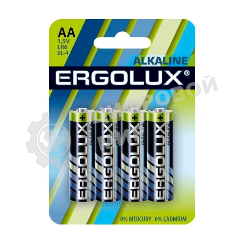 Элемент питания алкалиновый Ergolux LR6 BL-4 LR6 BL-4 1.5В Alkaline (блист.4шт)