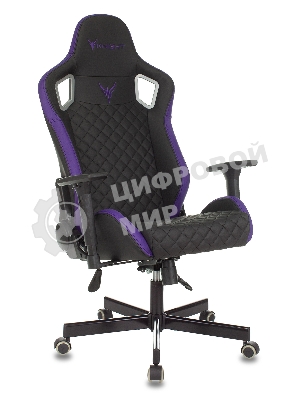 Кресло Knight OUTRIDER черный/фиолетовый, экокожа, 120 кг, механизм качания