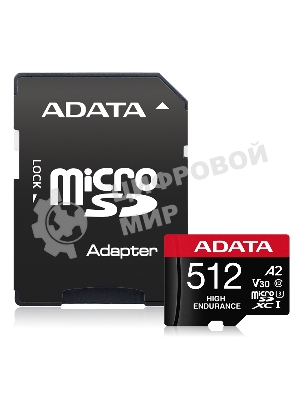 Флеш карта MICRO SDXC 512Gb W/AD. AUSDX512GUI3V30SA2-RA1 ADATA