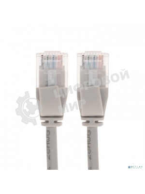 Патч-корд U/UTP Rexant cat.6a (10G), RJ45-RJ45, неэкранированный, 28AWG, LSZH, серый, 0.5 м