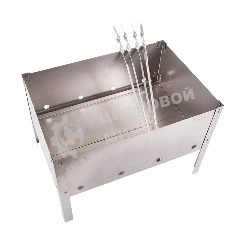 Мангал сборный со складным дном в пленке с шампурами Сокол