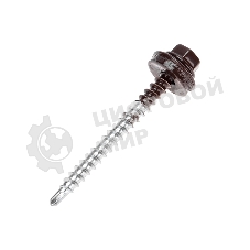 Саморез кровельный Kranz 4,8х50, окрашенный RAL 8017, короб (150 шт/уп)